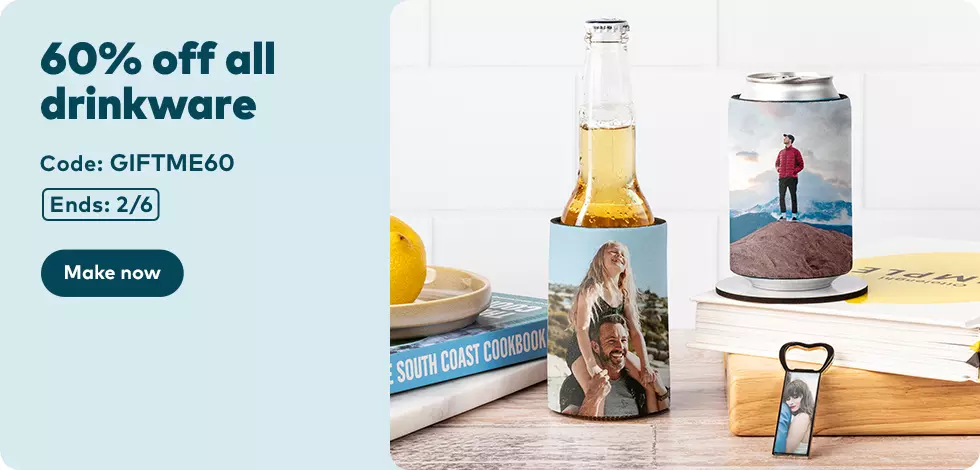 60% off all Mugs, Bottles & Drinkware