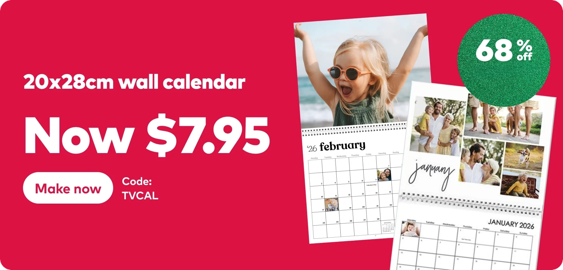 68% off 20x28cm Wall Calendar