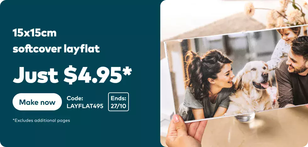 15x15cm Softcover Layflat from $4.95*