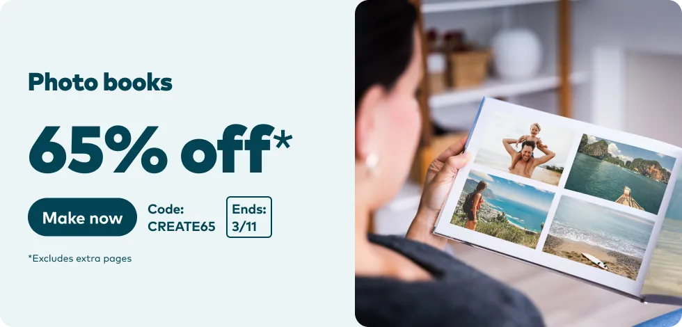 65% off all Photo Books*