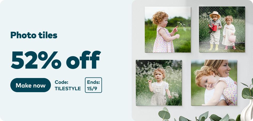 52% off all Photo Tiles