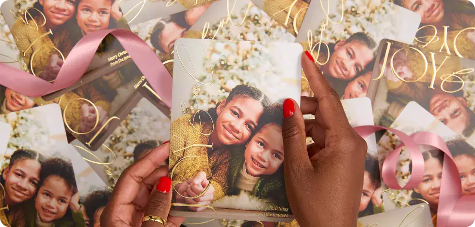 Christmas cards with foil text