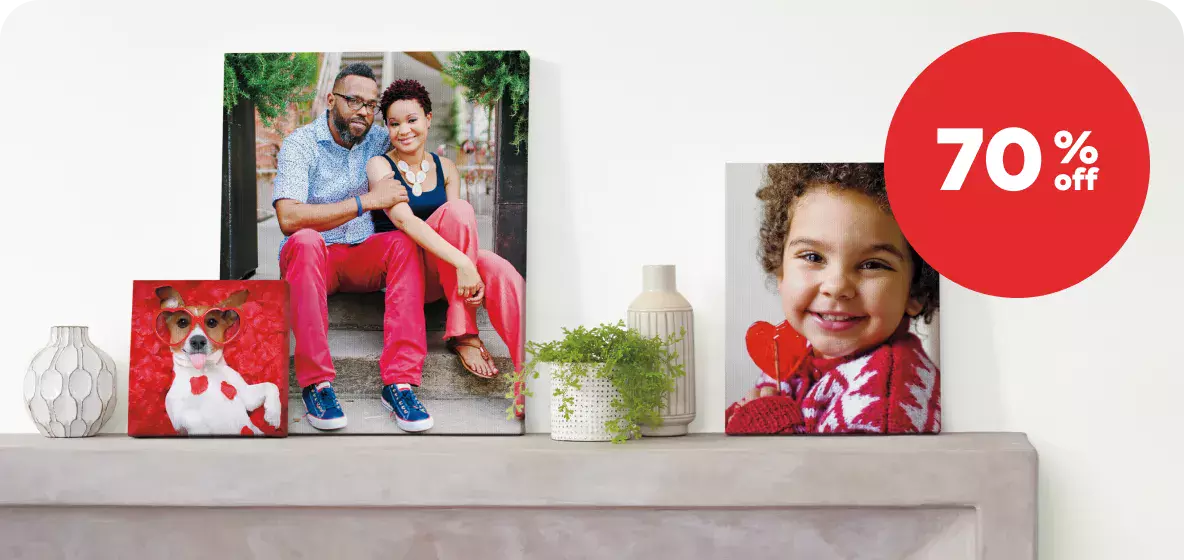 Valentine's Day canvas prints.