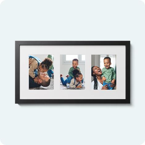 Multi-photo framed matted print, 5x7, black
