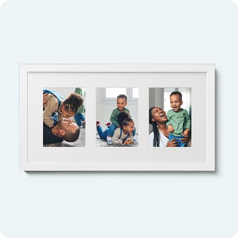 Multi-photo framed matted print, 5x7, white
