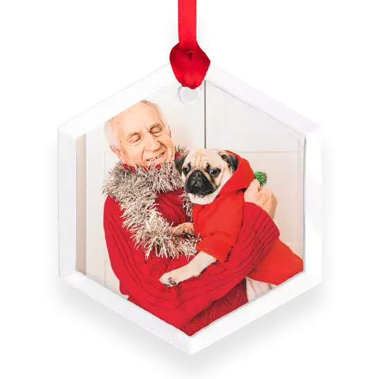 Hexagon glass ornament