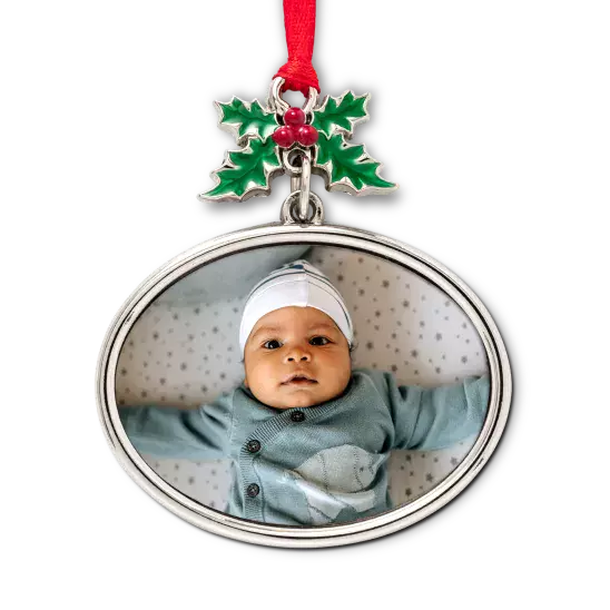 Metal Holly Ornament