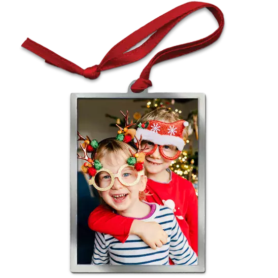Silver frame ornament