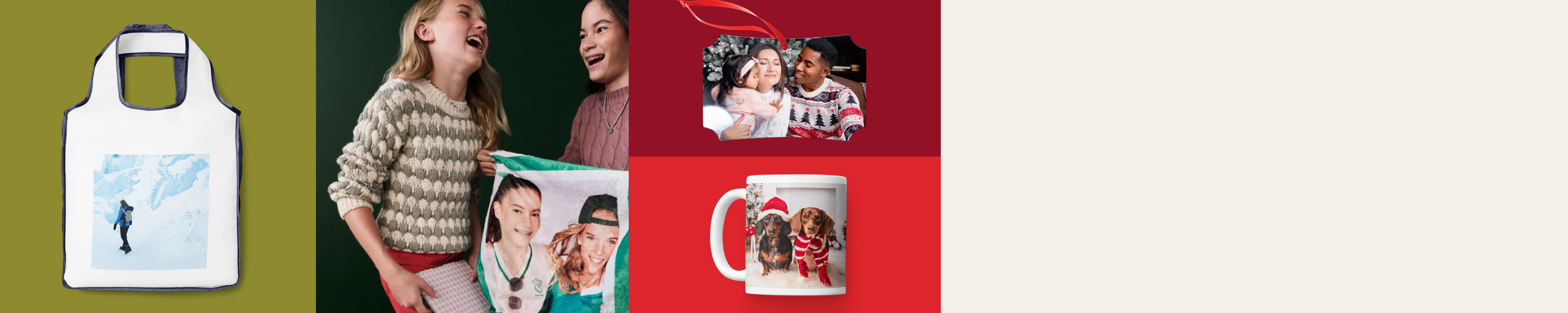 Turn favourite photos into festive gifts.